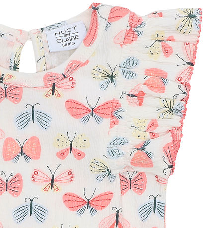 Hust and Claire Bodysuit Sleeveless - Bri - Ivory w. Butterflies