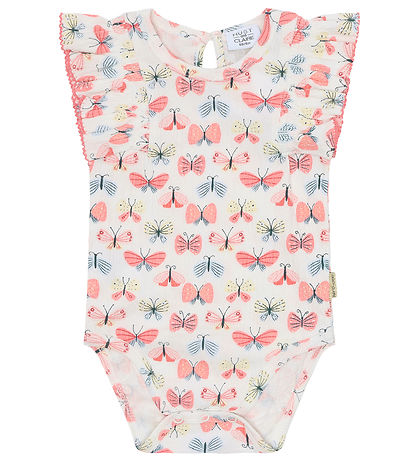 Hust and Claire Bodysuit Sleeveless - Bri - Ivory w. Butterflies