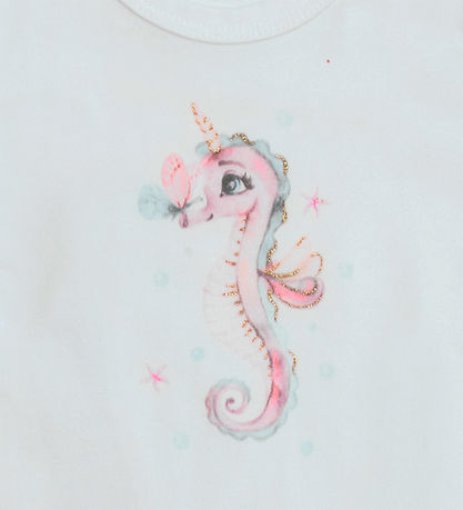 Hust and Claire Bodysuit s/s - Britt - White w. Embroidery Angla