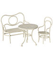 Maileg Miniature Cafe Set - Table with Chair and Bench - Mouse - Maileg Miniature Cafe Set - Table with Chair and Bench - Mouse -