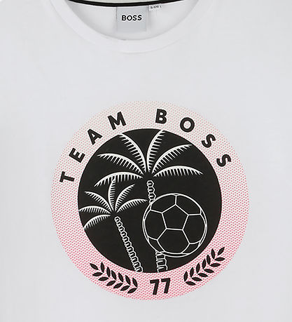 BOSS T-shirt - Team BOSS - Vit m. Tryck