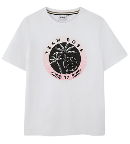 BOSS T-shirt - Team BOSS - Vit m. Tryck