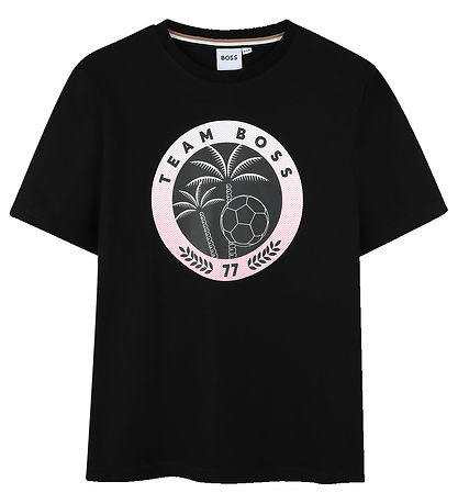BOSS T-skjorte - Team BOSS - Svart/Rosa BOSS T-skjorte - Team BOSS - Svart/Rosa