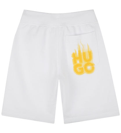 HUGO Sweat Shorts - White w. Yellow