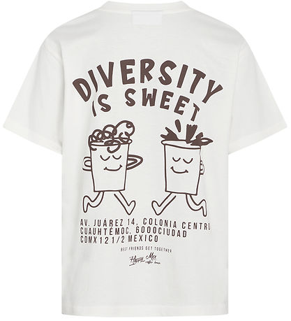 Grunt T-shirt - GrLyish - White/Brown w. Print