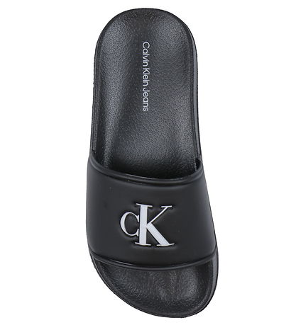 Calvin Klein Badesandalen - Logo Print Pool Slide - Schwarz