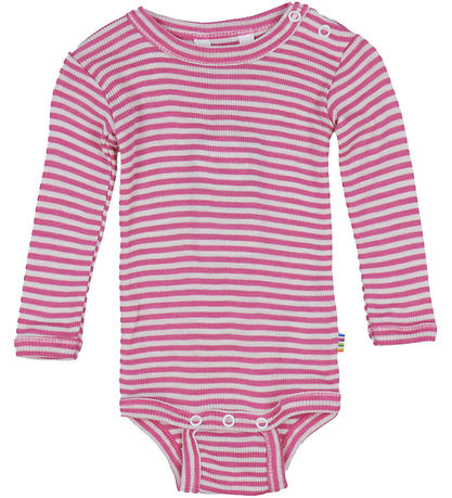 Joha Bodysuit l/s - Rib - Wool/Silk - Pink