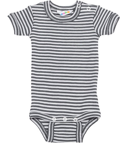 Joha Bodysuit s/s - Rib - Wool/Silk - Dark Grey