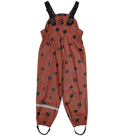 Mikk-Line Rainwear w. Suspenders - PU - Henna w. Ladybug