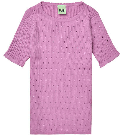 FUB T-shirt - Rib - Pointelle - Orchid