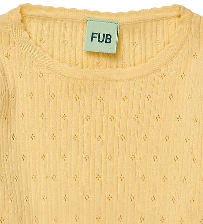 FUB Stuttermabolur - Rib - Pointelle - Vanilla