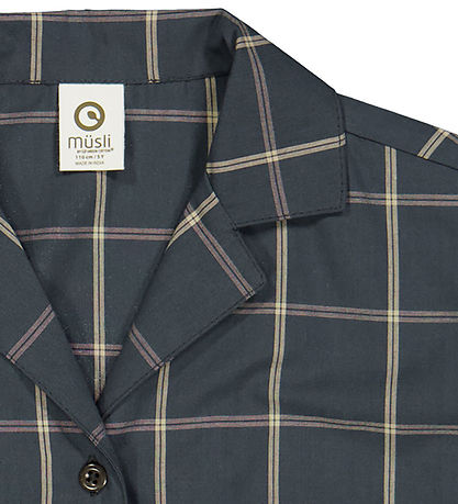 Müsli Shirt - Check Crop - Night Blue/Cashmere