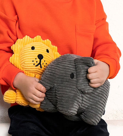 Bon Ton Toys Soft Toy - 26 cm - Elephant Corduroy - Grey Bon Ton Toys Soft Toy - 26 cm - Elephant Corduroy - Grey