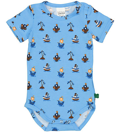 Freds World Bodysuit s/s - Pirate - All Blue/Papaya/Navy