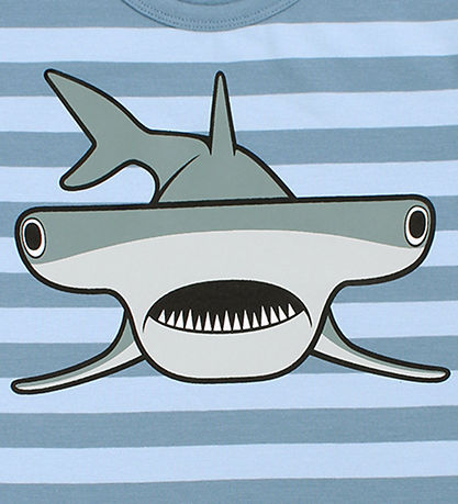 ANIMALS T-shirt - DyrGrowl - Porcelaine/Baby Blue Hammerhead sha