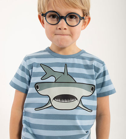 ANIMALS T-shirt - DyrGrowl - Porcelaine/Baby Blue Hammerhead sha