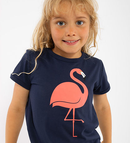 ANIMALS T-shirt - DyrHide - Dk Navy Flamingo