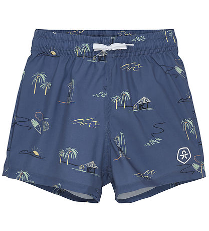 Color Kids Swim Shorts - AOP - Vintage Indigo