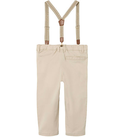 Name It Trousers w. Suspenders - NmmBen - Chino - Peyote