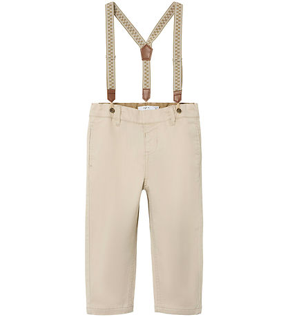 Name It Trousers w. Suspenders - NmmBen - Chino - Peyote
