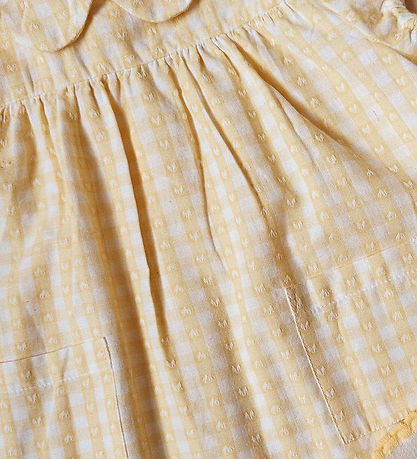 Flöss Dress - Olivia - Soft Yellow Heart Gingham