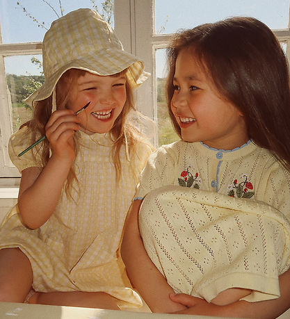 Flöss Dress - Olivia - Soft Yellow Heart Gingham
