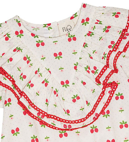Flöss Dress - Sofia - Soft White Berry w. Lace