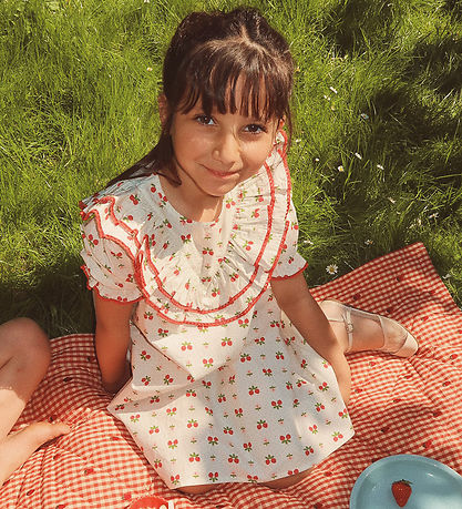 Flöss Dress - Sofia - Soft White Berry w. Lace