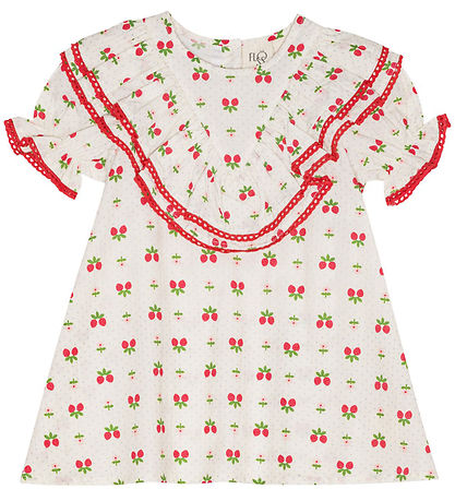Flöss Dress - Sofia - Soft White Berry w. Lace