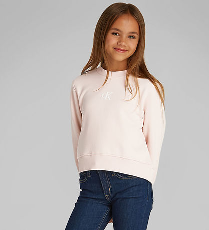 Calvin Klein Sweatshirt - Ck Logo - Silber Peony Pink Calvin Klein Sweatshirt - Ck Logo - Silber Peony Pink