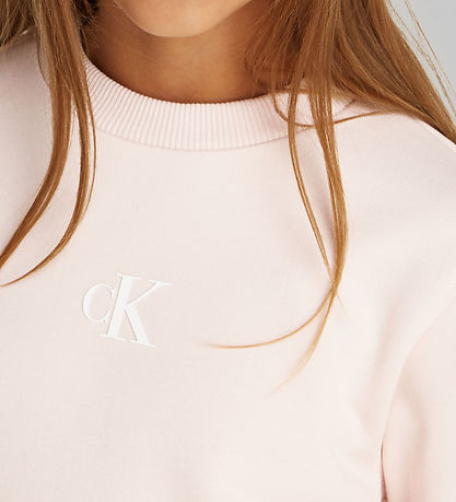 Calvin Klein Sweatshirt - Ck Logo - Silber Peony Pink Calvin Klein Sweatshirt - Ck Logo - Silber Peony Pink