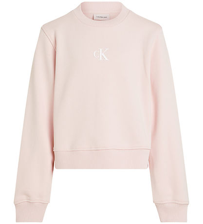 Calvin Klein Sweatshirt - Ck Logo - Silber Peony Pink Calvin Klein Sweatshirt - Ck Logo - Silber Peony Pink
