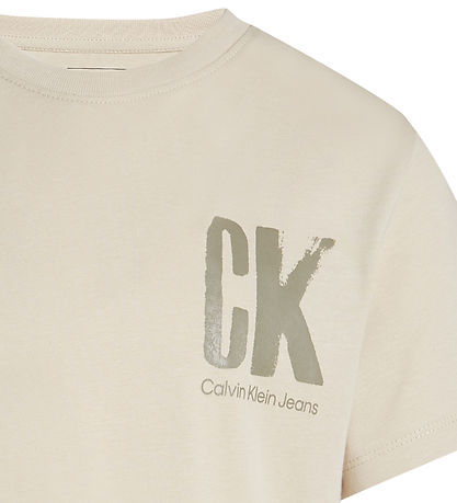 T-Shirt Calvin Klein - Poitrine Surf Graphique - Oyster Grey T-Shirt Calvin Klein - Poitrine Surf Graphique - Oyster Grey
