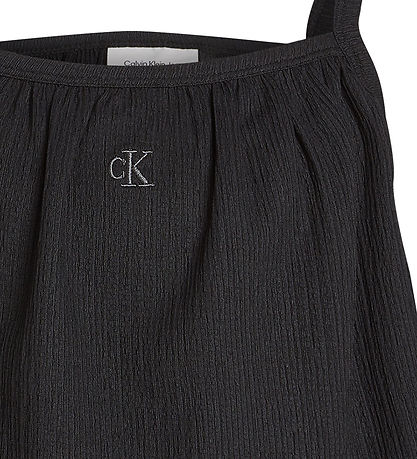 Calvin Klein Top - Rib - Crinkle Strap - Ck Black