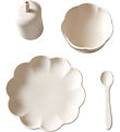 Jack o Juno Dinner Set - Silicone - 4 Parts - Poppy - Cream