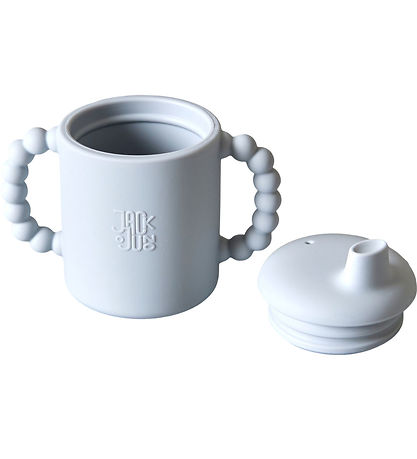 Jack o Juno Cup w. Spout Lid - Silicone - Bubble - Glacier Grey