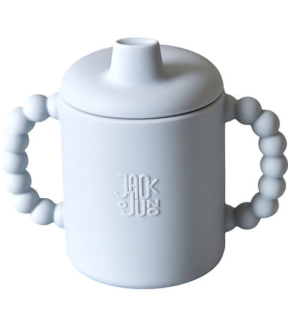 Jack o Juno Cup w. Spout Lid - Silicone - Bubble - Glacier Grey
