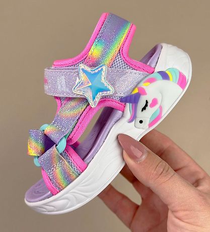 Skechers Sandaler m. Lys - Dreamy Enhjørninger - Lavender Multi