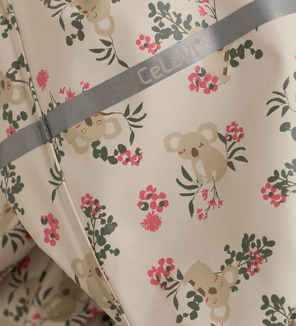 CeLaVi Rainsuit - PU - Perfectly Pale w. Print