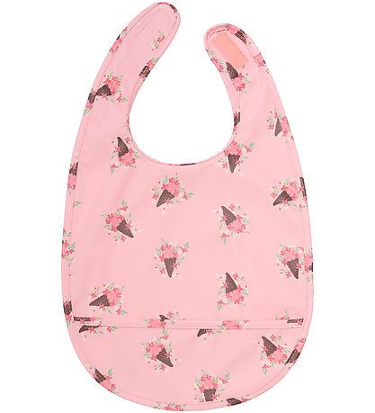 CeLaVi Bib w. Food Catcher - PU - Peach Blossom