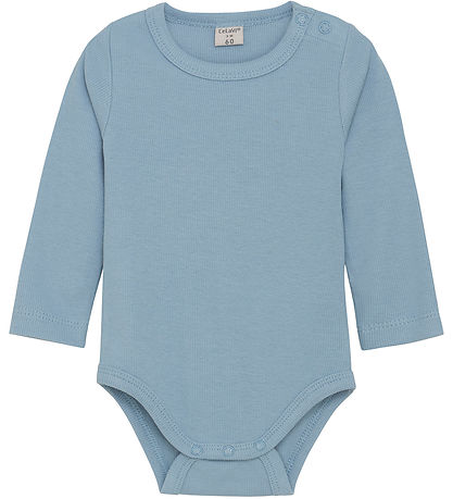 CeLaVi Bodysuit l/s - Rib - Dusty Blue