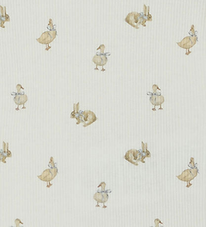 Lil' Atelier Leggings - Rib - NbnLavo - AOP - Coconut Milk