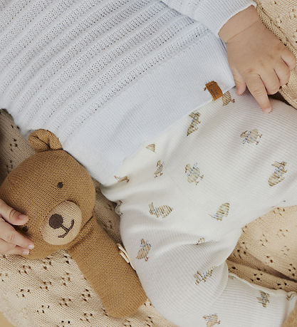 Lil' Atelier Leggings - Rib - NbnLavo - AOP - Coconut Milk