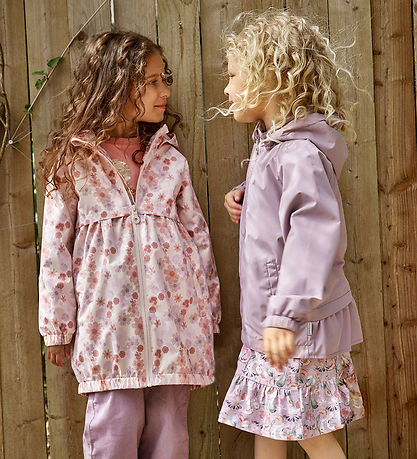 Minymo Rain Jacket - PE - Peach Whip w. Flowers Minymo Rain Jacket - PE - Peach Whip w. Flowers