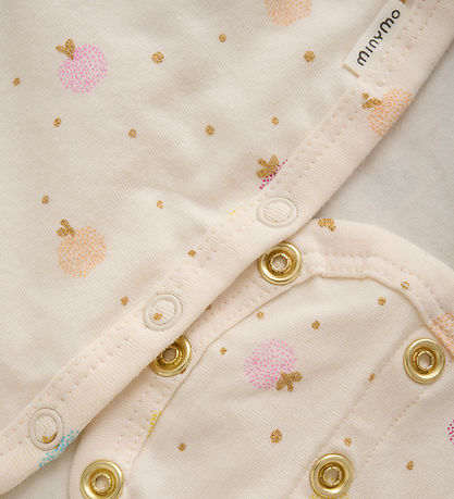 Minymo Romper l/s - White Swan m. Appels