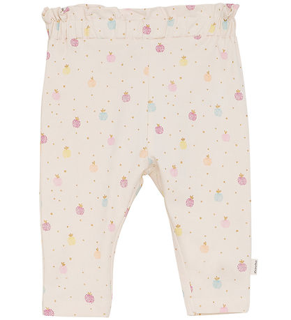 Minymo Trousers - White Swan w. Apples
