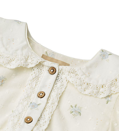 Wheat Kleid - Adele - Blue Blumen m. Spitze Wheat Kleid - Adele - Blue Blumen m. Spitze