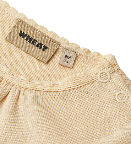 Wheat Bodysuit s/s - Rib - Edna - Macadamia