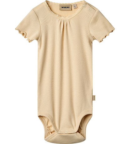 Wheat Bodysuit s/s - Rib - Edna - Macadamia