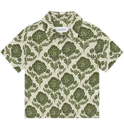 Les Deux Shirt - Lesley Flower Tile - Vintage Green/Ivory